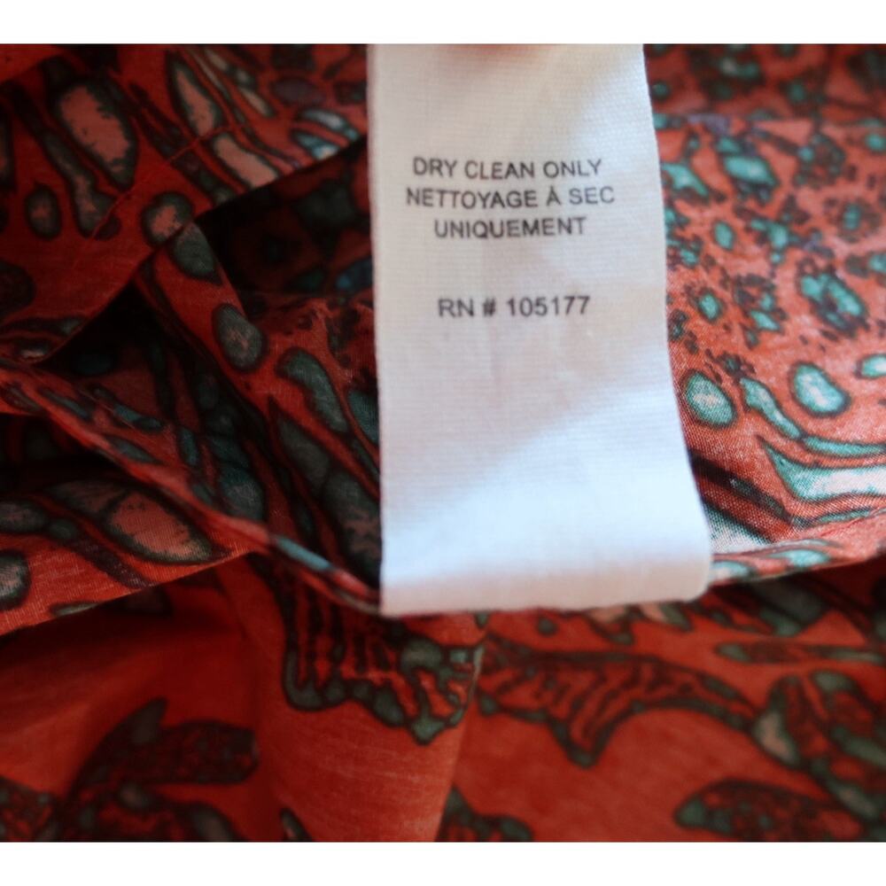 ULLA JOHNSON Ria Gathered Printed Cotton Poplin Mini Dress In Clementine Size 00 - Picture 13 of 15